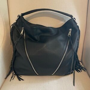 Rebecca Minkoff Moto double Zip black leather handbag